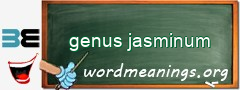 WordMeaning blackboard for genus jasminum